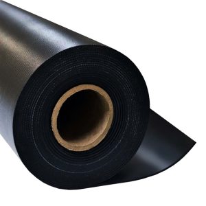 EPDM Rubber with Nylon Insertion, Black, 70 Duro, Roll End